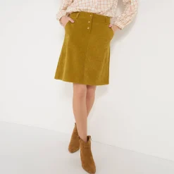Feestoutfits Dames|Rok<Blancheporte Rok met A-lijn in velours kaki