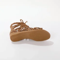 Sandalen En Espadrilles|Schoenen<Blancheporte Romeinse sandalen met luipaardmotief veelkleurig