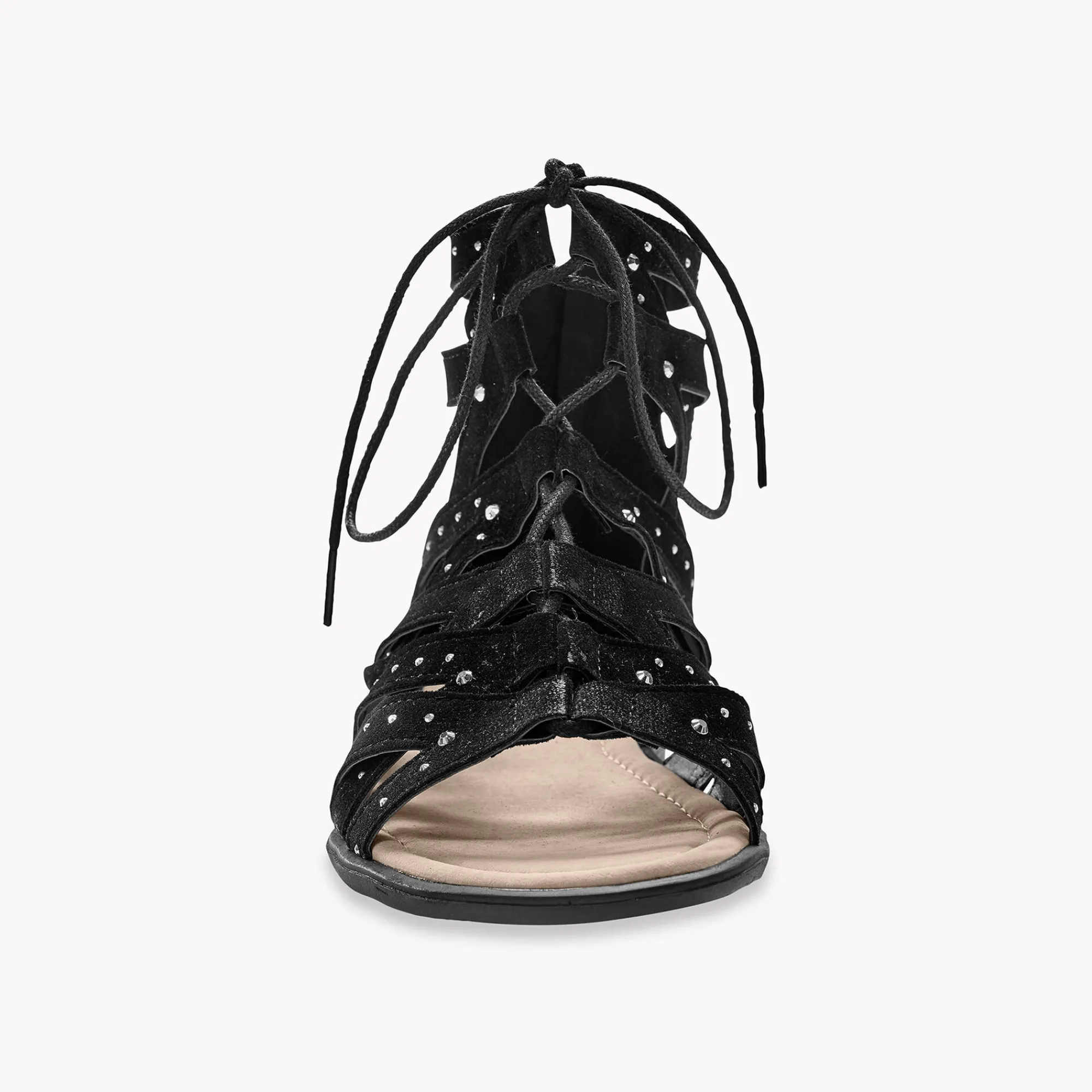 Sandalen En Espadrilles|Schoenen<Blancheporte Romeinse sandalen met strasjes zwart
