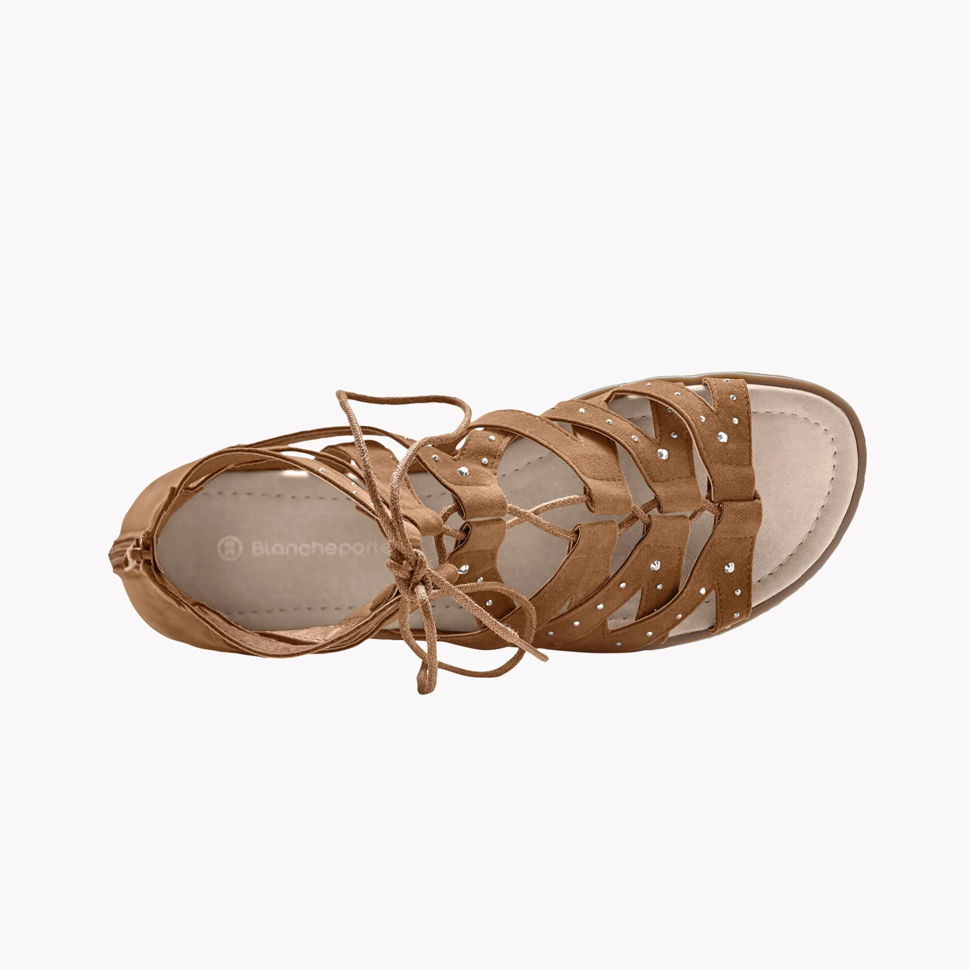 Sandalen En Espadrilles|Schoenen<Blancheporte Romeinse sandalen met strasjes beige
