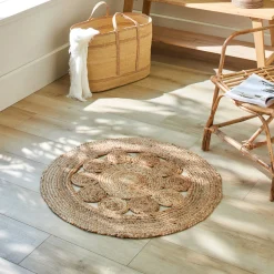 Tapijt<Blancheporte Rond tapijt in jute strogeel