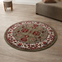 Tapijt<Blancheporte Rond tapijt met Perzisch motief groen