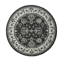 Tapijt<Blancheporte Rond tapijt met Perzisch motief antracietgrijs