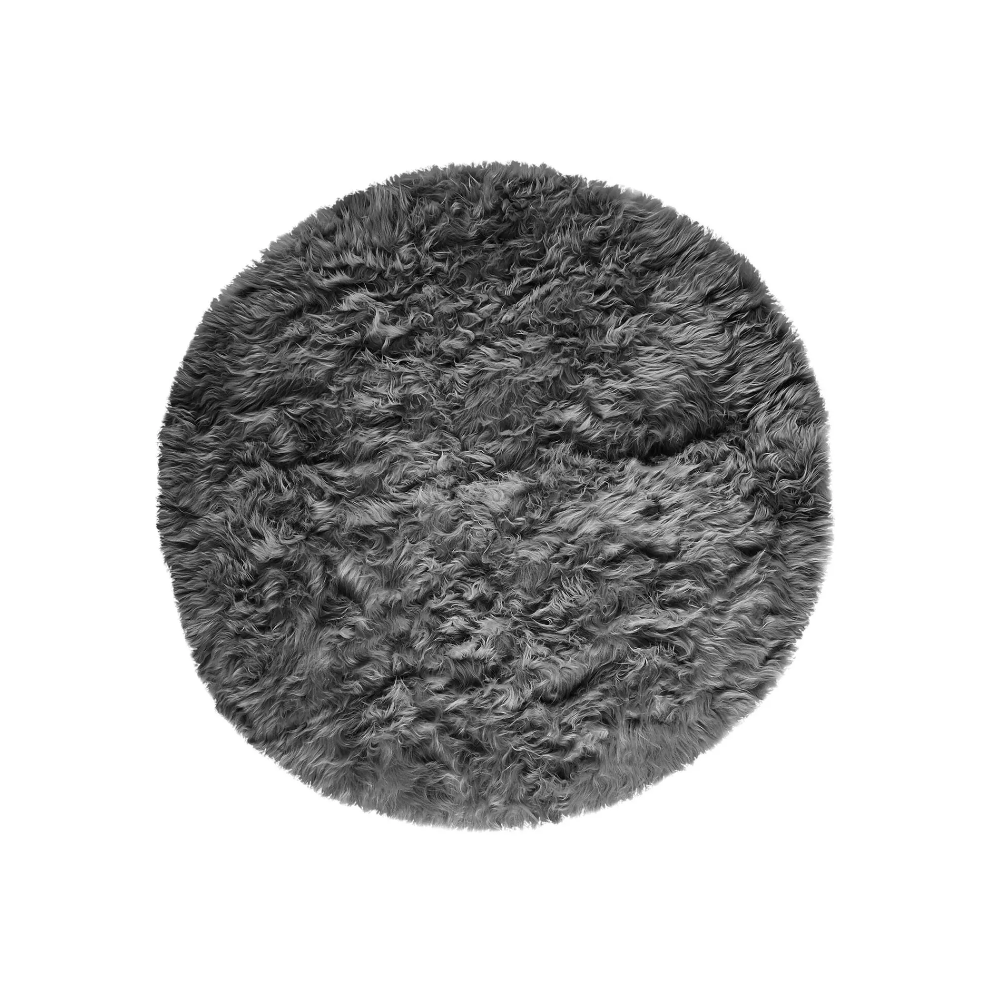 Tapijt<Blancheporte Rond tapijtje met hoge polen grijs