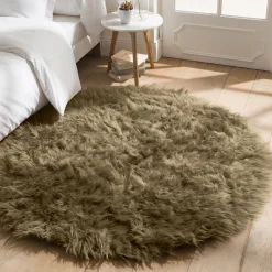 Tapijt<Blancheporte Rond tapijtje met hoge polen taupe