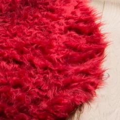 Tapijt<Blancheporte Rond tapijtje met hoge polen rood