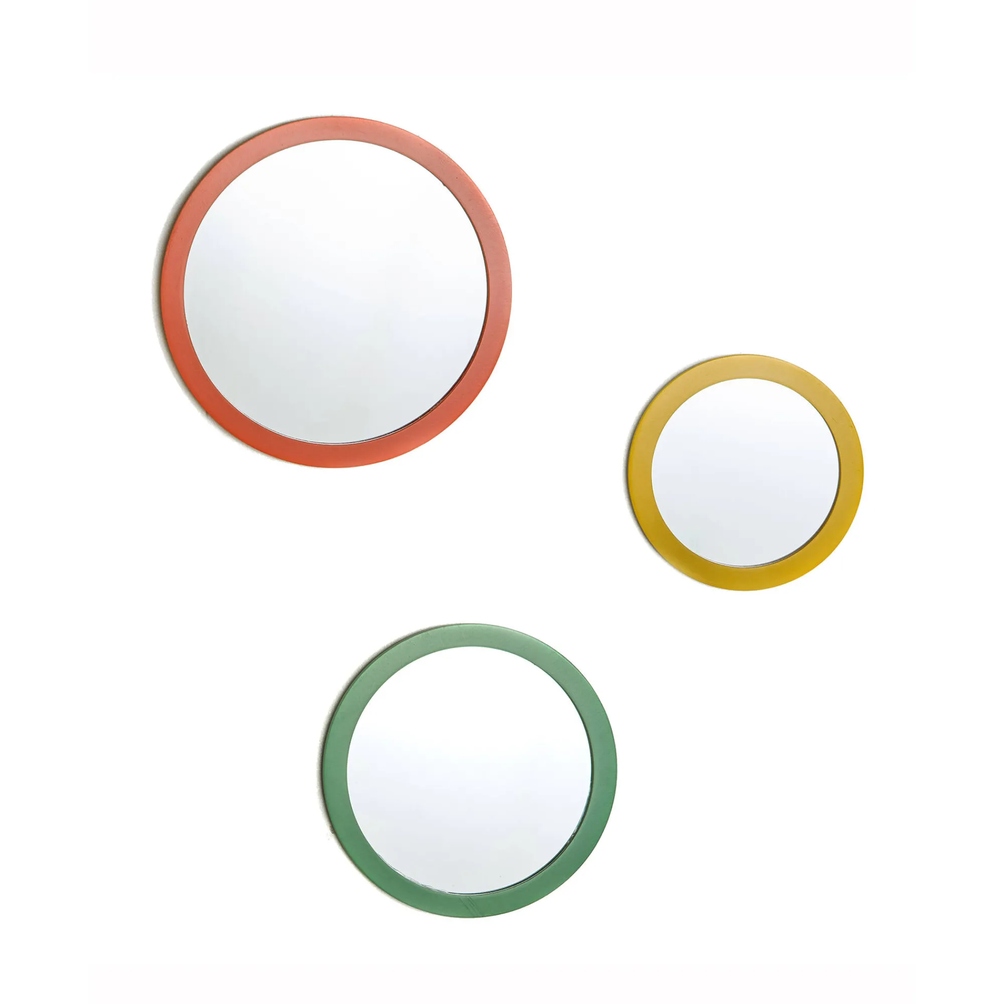 Decoratieartikel|Kinderdecoratie<Blancheporte Ronde, gekleurde spiegel - set van 3 geel/koraal/groen
