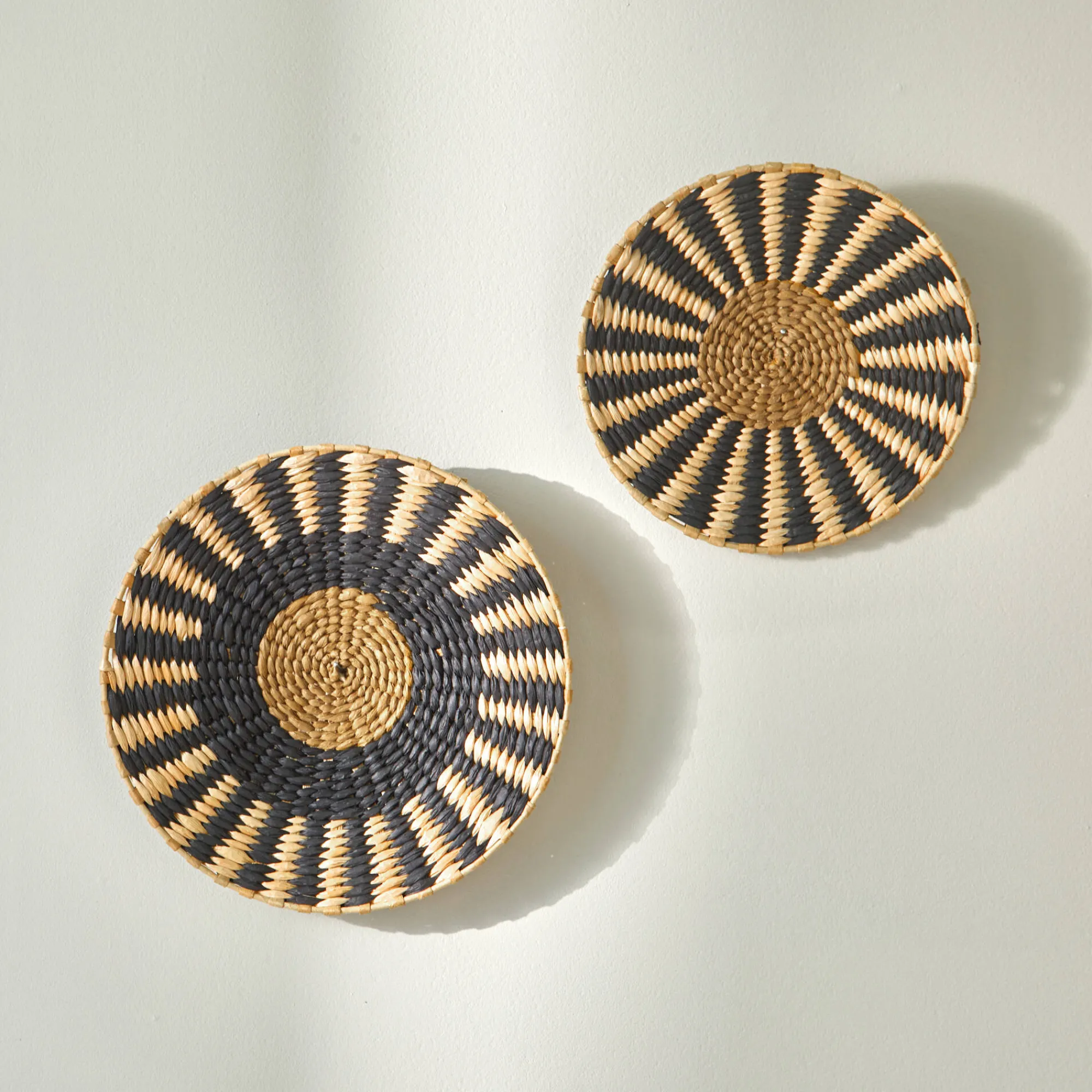 Decoratieartikel<Blancheporte Ronde muurdecoratie - set van 2 naturel/zwart