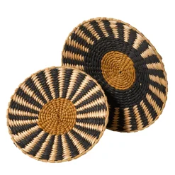 Decoratieartikel<Blancheporte Ronde muurdecoratie - set van 2 naturel/zwart