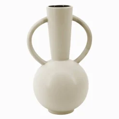 Decoratieartikel<Blancheporte Ronde vaas in keramiek, dubbele handvatten - 29,5 cm hoog grijs