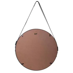 Decoratieartikel<Blancheporte Ronde wandspiegel in barbierstijl met handgreep zwart