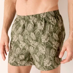 Ondergoed<Blancheporte Ruime boxershort met bladerenprint - set van 3 kaki + marine