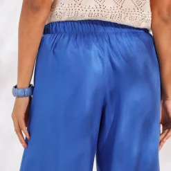 Broek<Blancheporte Ruime broek met split blauw