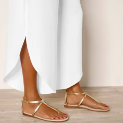 Broek<Blancheporte Ruime broek met split wit