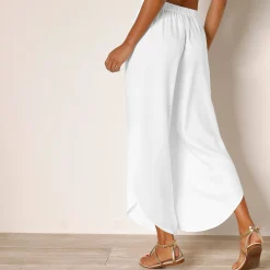 Broek<Blancheporte Ruime broek met split wit