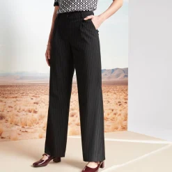 Broek<Blancheporte Ruime broek, strepenprint zwart