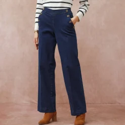 Jeans|Broek<Blancheporte Ruime jeans met knooppandeffect stone