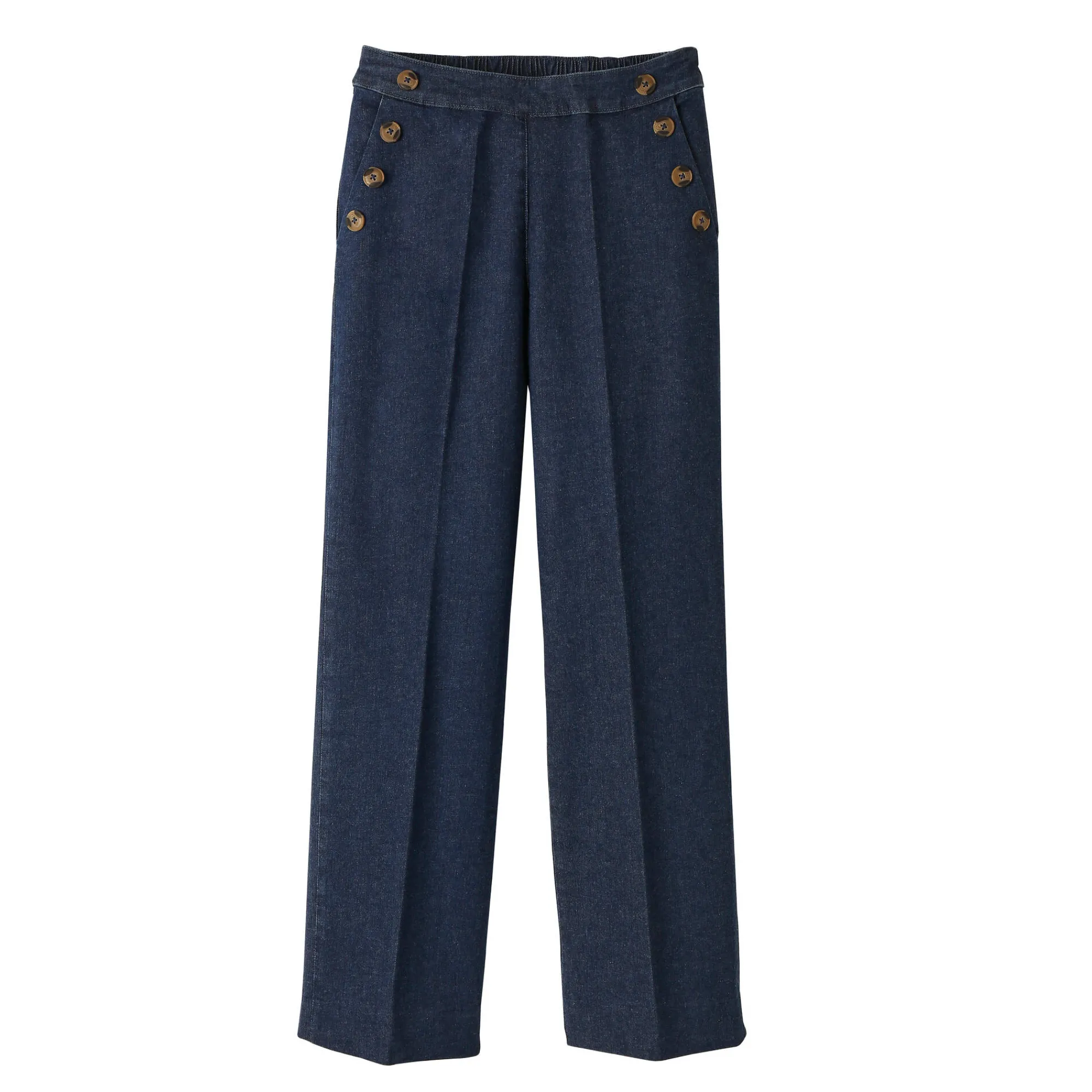 Jeans|Broek<Blancheporte Ruime jeans met knooppandeffect stone
