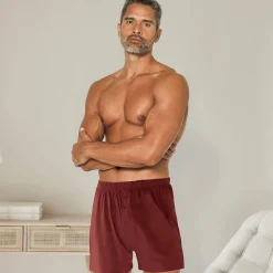 Ondergoed<Blancheporte Ruime, open en effen boxershort - set van 4 roestbruin + bruin + marine