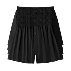 Ondergoed<Blancheporte Ruime, open en effen boxershort - set van 4 zwart