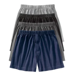 Ondergoed<Blancheporte Ruime, open en effen boxershort - set van 4 grijs + marine