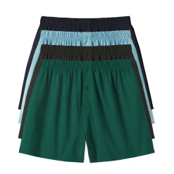 Ondergoed<Blancheporte Ruime, open en effen boxershort - set van 4 grijs + marine + TURKOOIS