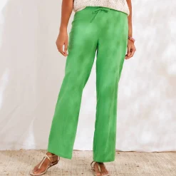 Broek<Blancheporte Ruime, rechte broek, in katoengaas groen