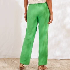 Broek<Blancheporte Ruime, rechte broek, in katoengaas groen