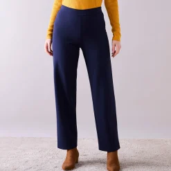 Broek<Blancheporte Ruime, rechte broek, milanotricot marine