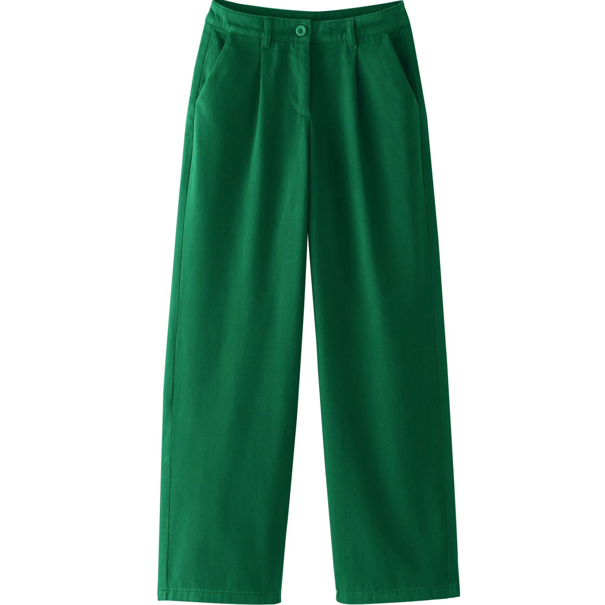 Broek<Blancheporte Ruime, rechte broek, speciaal voor kleine lengtes dennengroen
