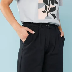 Broek<Blancheporte Ruime, rechte broek, speciaal voor kleine lengtes zwart