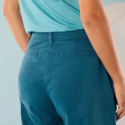 Broek<Blancheporte Ruime, rechte broek, speciaal voor kleine lengtes eendenblauw