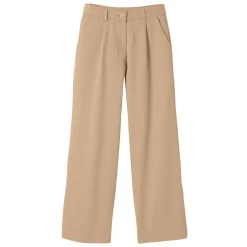 Broek<Blancheporte Ruime, rechte broek, speciaal voor kleine lengtes zandkleur