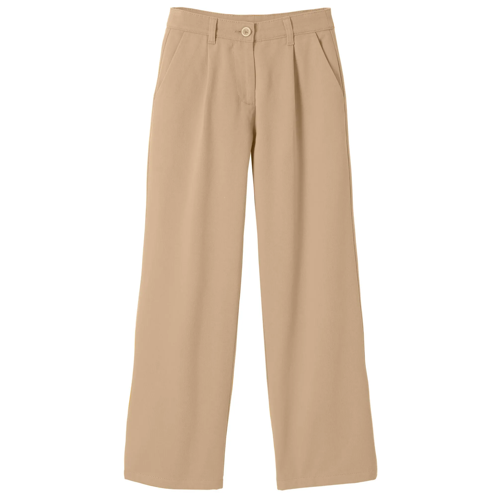 Broek<Blancheporte Ruime, rechte broek, speciaal voor kleine lengtes zandkleur