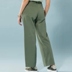 Broek<Blancheporte Ruime, rechte broek, speciaal voor kleine lengtes lindegroen