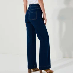 Jeans|Broek<Blancheporte Ruime rechte jeans, hoge taille, grote lengte stone