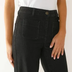 Jeans|Broek<Blancheporte Ruime rechte jeans, hoge taille, grote lengte used black
