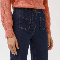 Jeans|Broek<Blancheporte Ruime rechte jeans, hoge taille, grote lengte raw