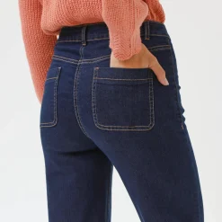 Jeans|Broek<Blancheporte Ruime rechte jeans, hoge taille, grote lengte raw