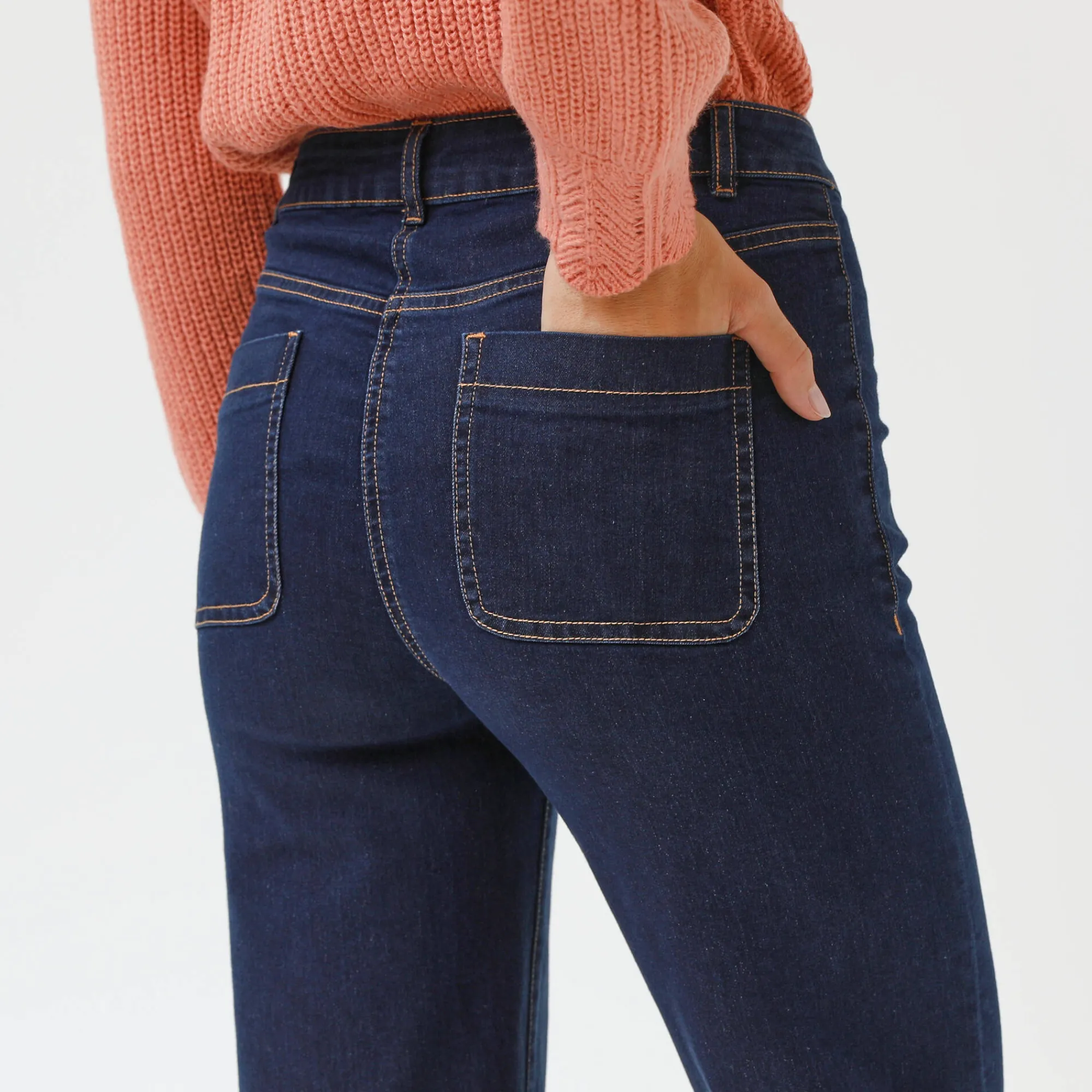 Jeans|Broek<Blancheporte Ruime rechte jeans, hoge taille, grote lengte raw