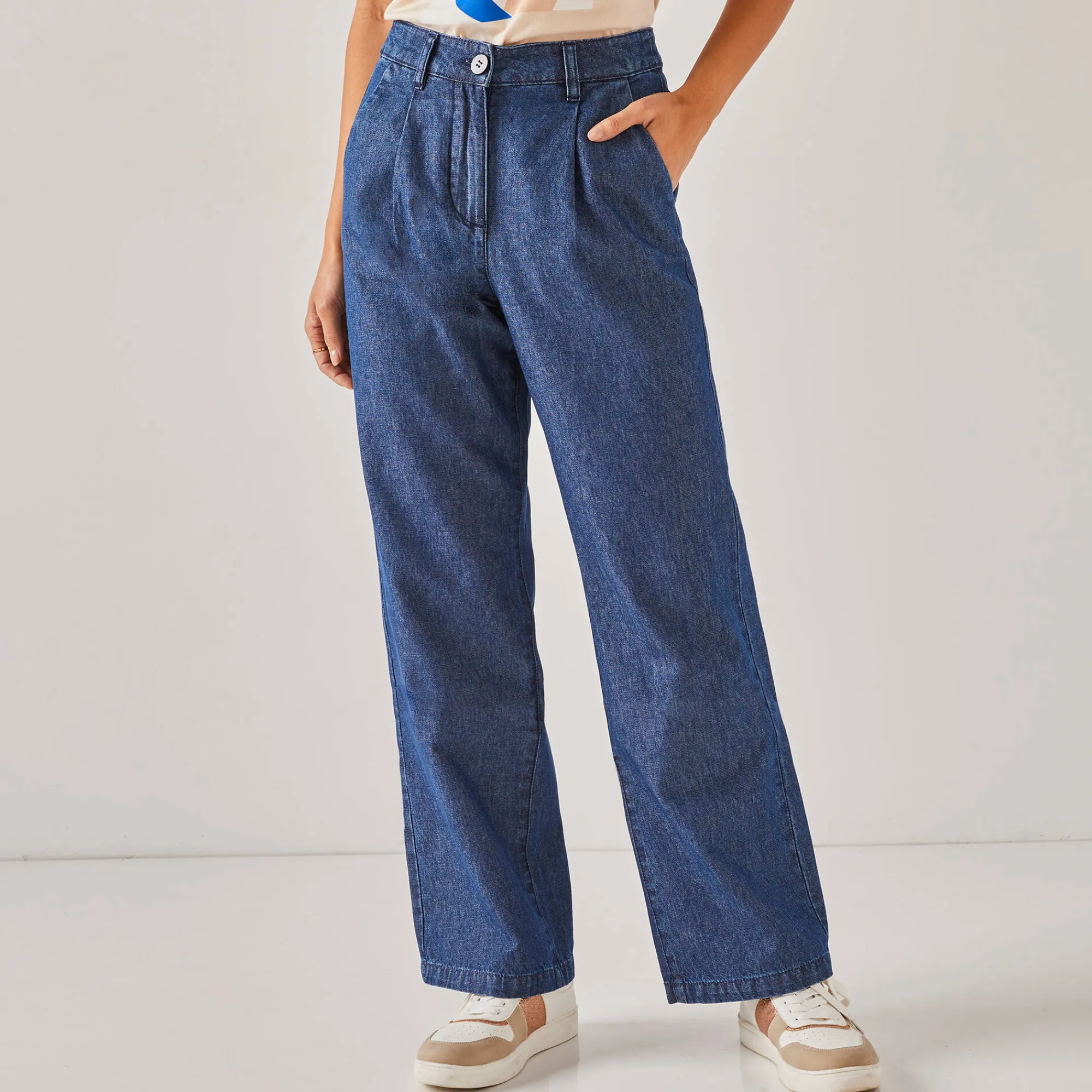 Jeans<Blancheporte Ruime, rechte jeans, speciaal voor kleine lengtes stone