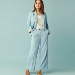 Broek|Jurk<Blancheporte Ruime, soepel broek, voor Kleine Lengtes hemelsblauw