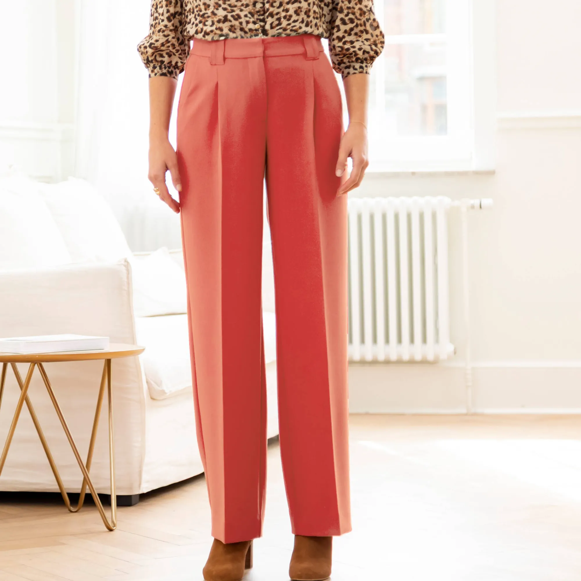 Broek<Blancheporte Ruime, soepele broek rood