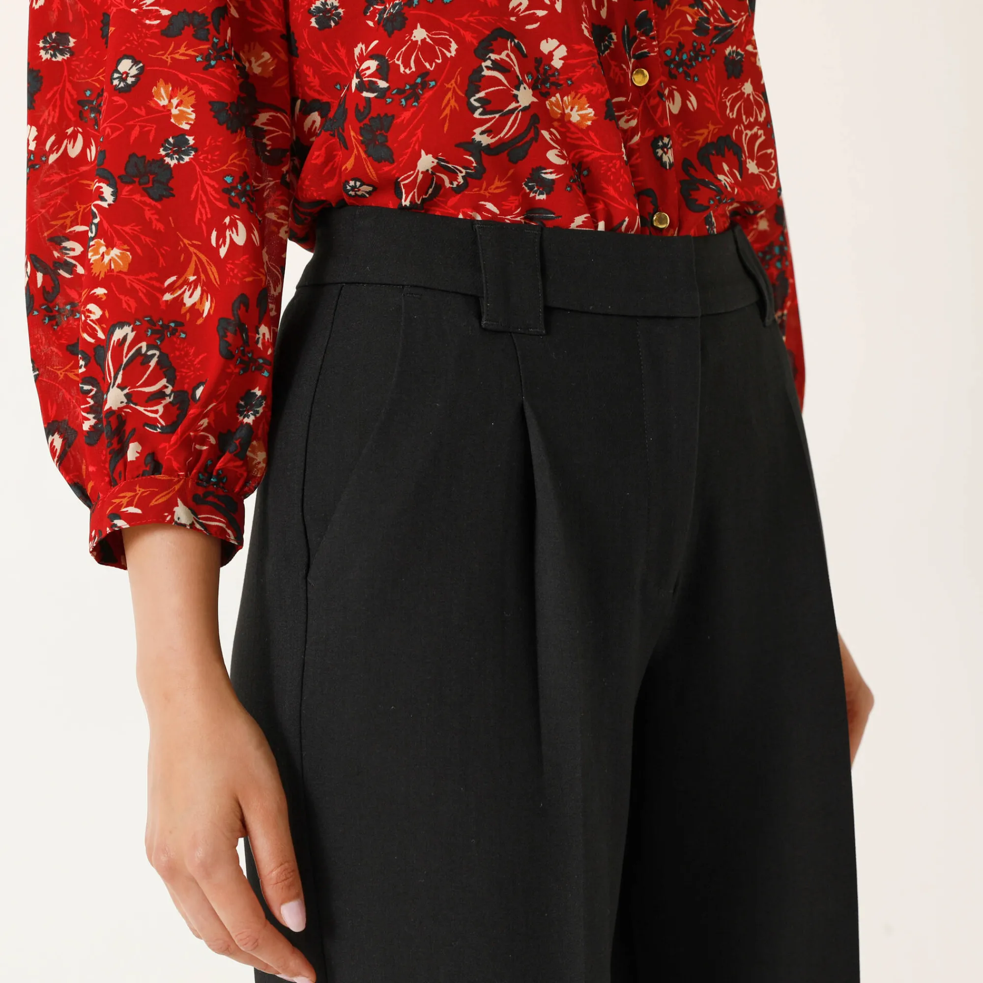 Broek<Blancheporte Ruime, soepele broek zwart