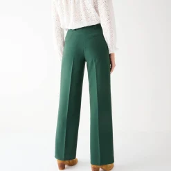 Broek<Blancheporte Ruime, soepele broek dennengroen