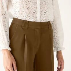 Feestoutfits Dames|Broek<Blancheporte Ruime, soepele broek kaki