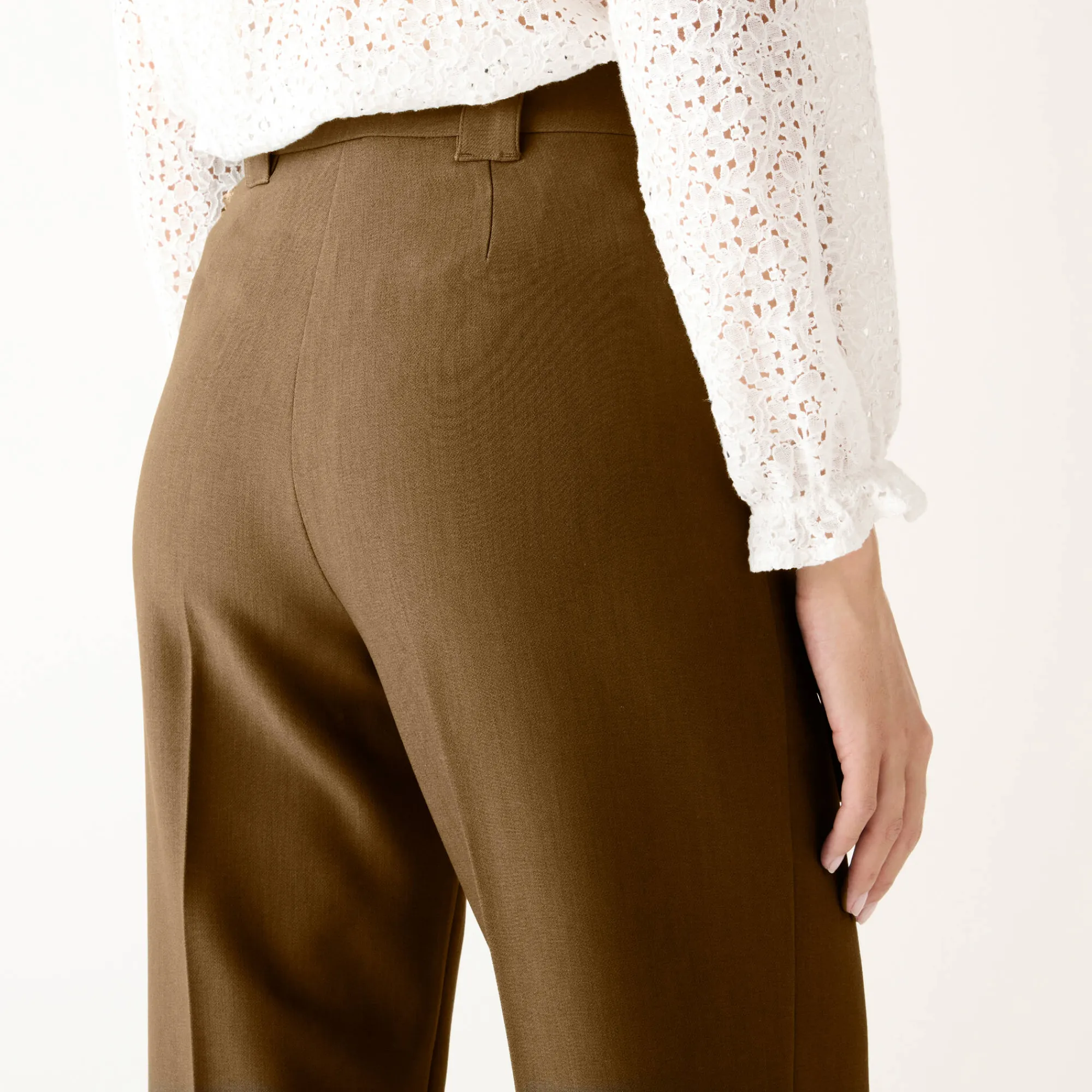 Feestoutfits Dames|Broek<Blancheporte Ruime, soepele broek kaki