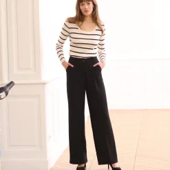 Broek<Blancheporte Ruime, soepele broek zwart