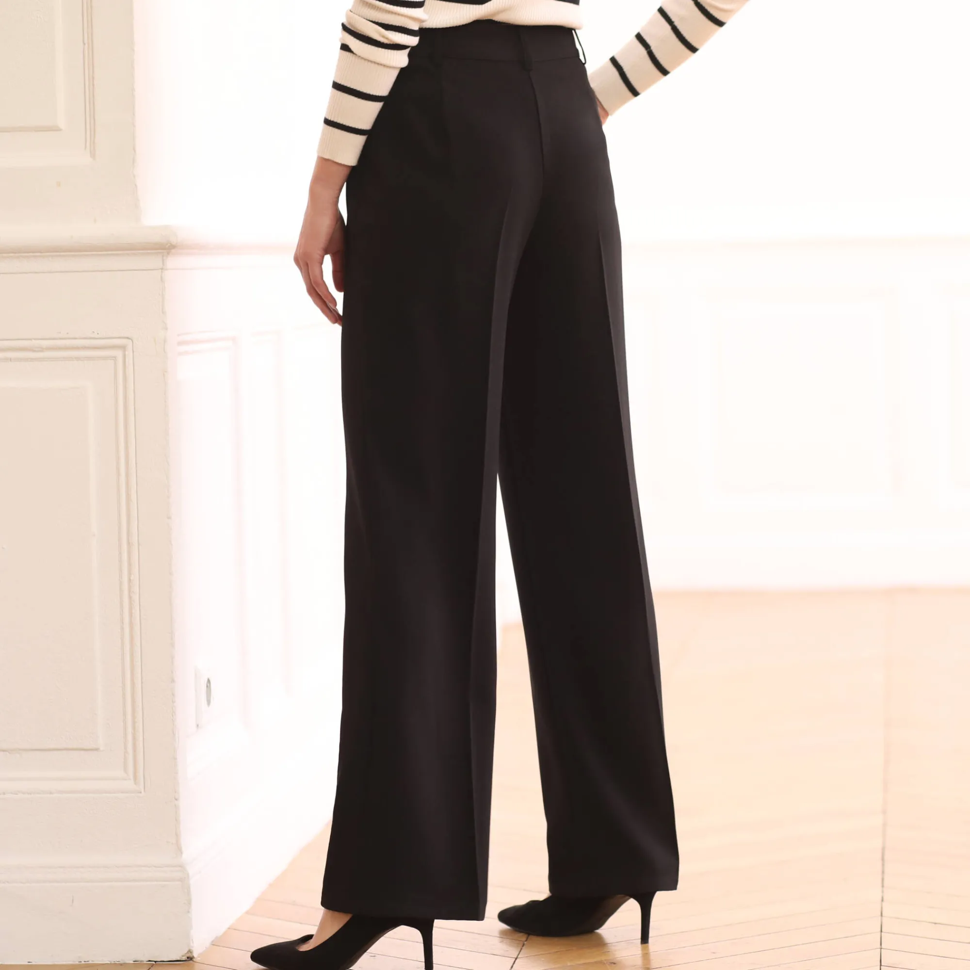 Broek<Blancheporte Ruime, soepele broek zwart