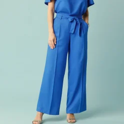Broek|Jurk<Blancheporte Ruime, soepele broek, voor kleine lengtes felblauw